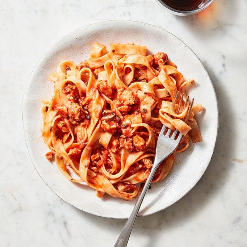 Photo de Pâtes sauce bolognaises aux champignons par WW