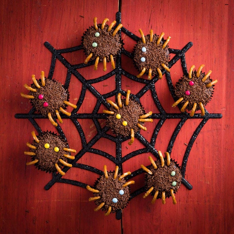 Chocolate muffin spiders