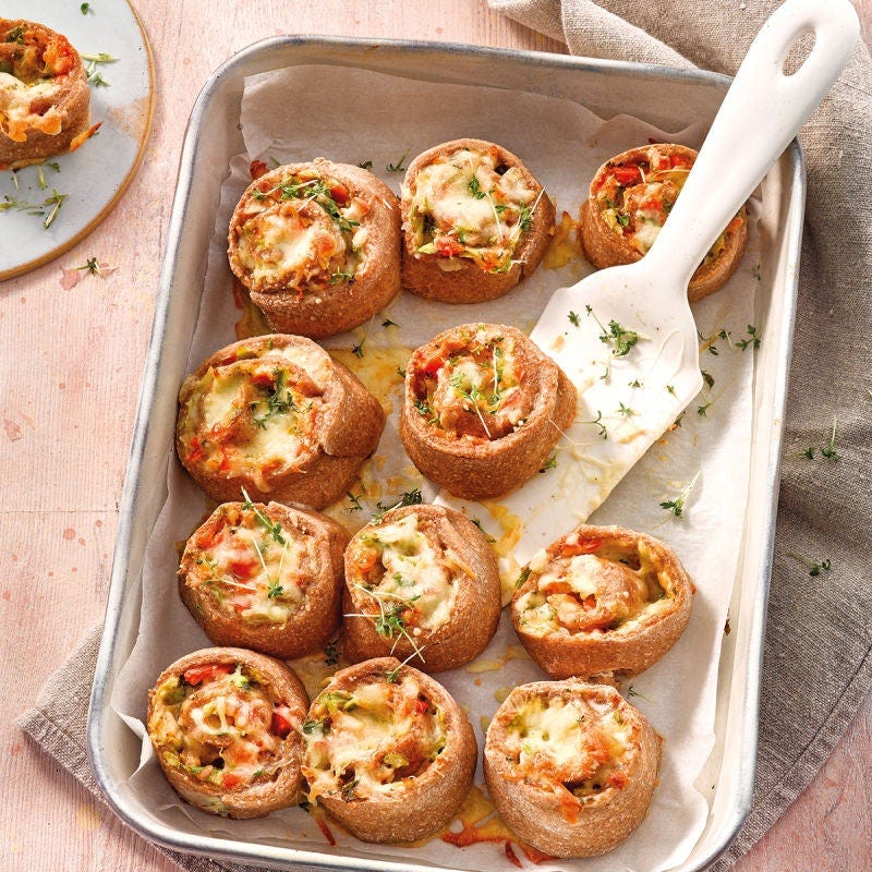 Kräuter-Flammkuchen-Schnecken