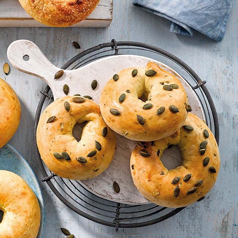Kürbiskern-Bagels
