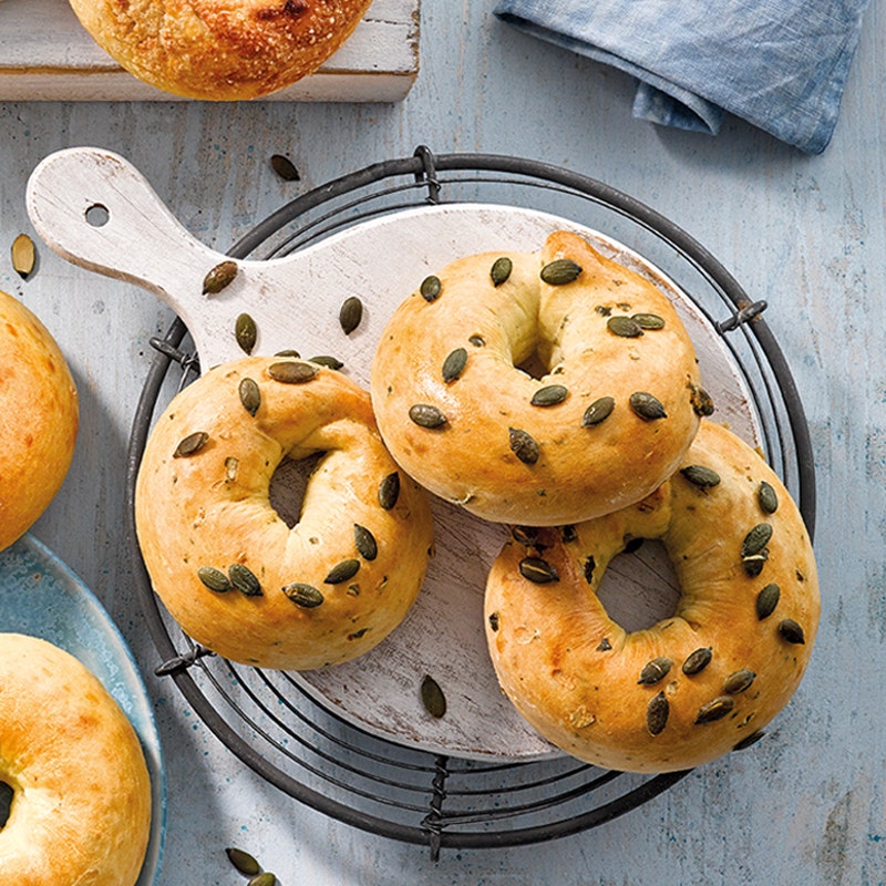 Kürbiskern-Bagels