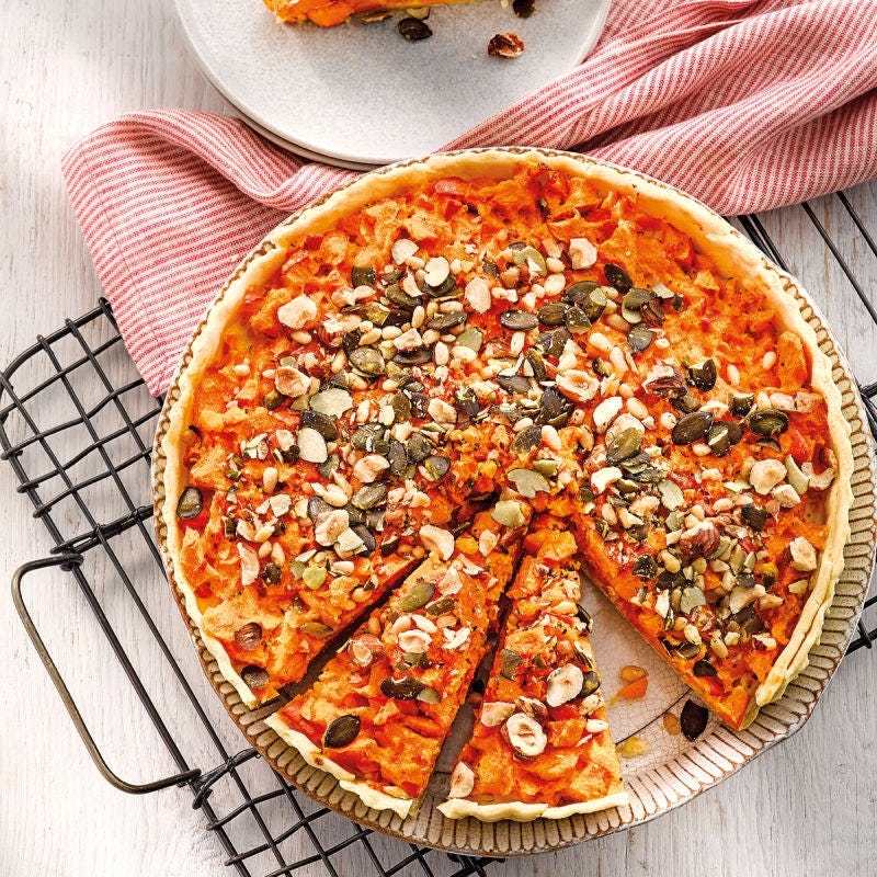Kürbistarte mit Nusscrunch