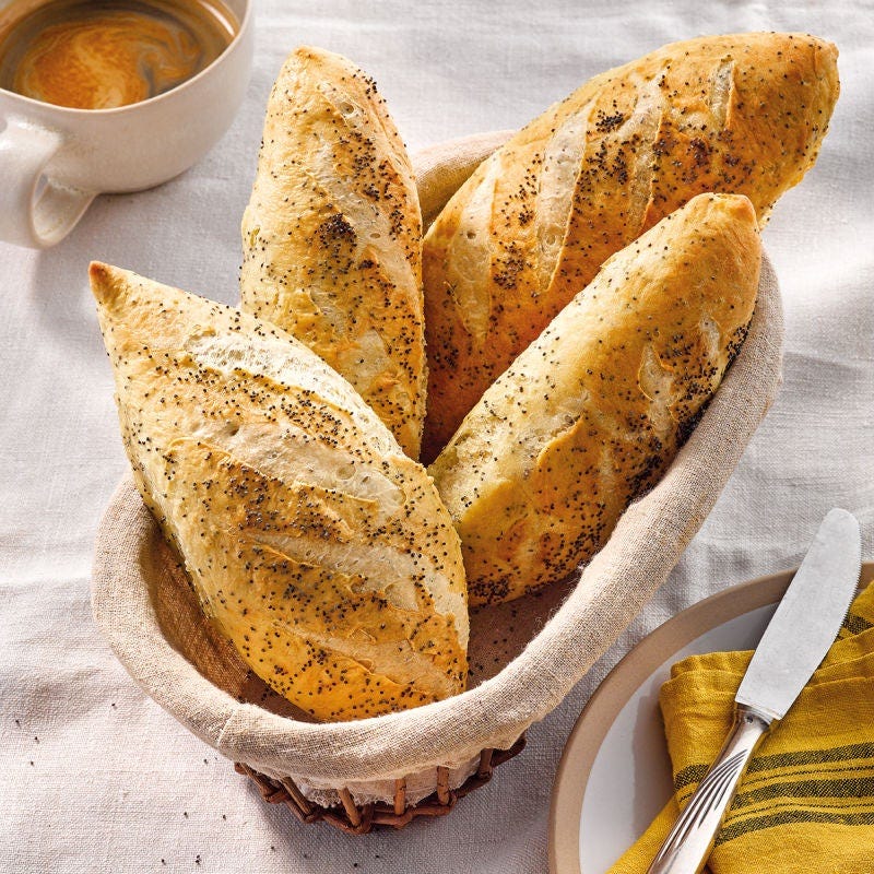 Kleine Laugen-Mohn-Baguettes