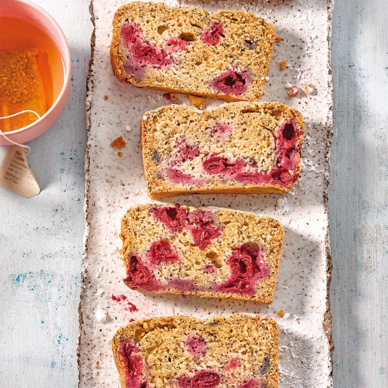 Veganer Mohn-Kirsch-Kuchen