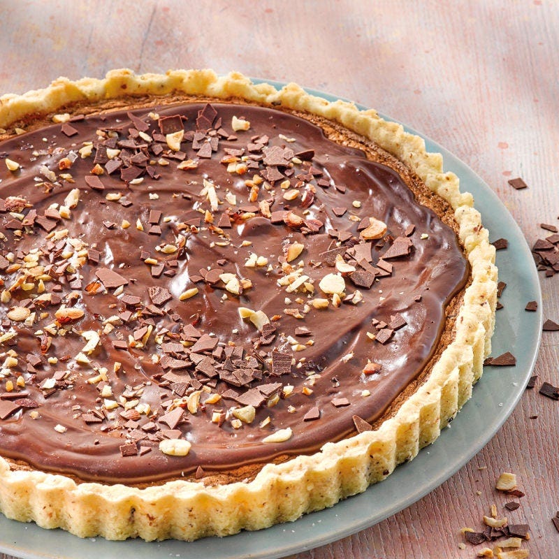 Dunkle Schoko-Nuss-Tarte