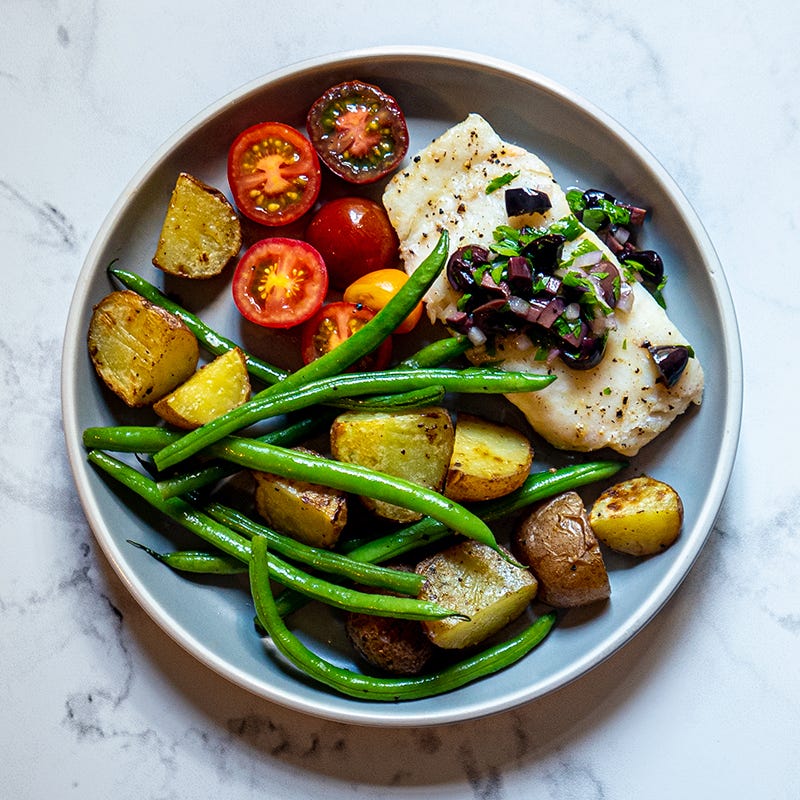 Photo of Cod niçoise sheet pan dinner by WW
