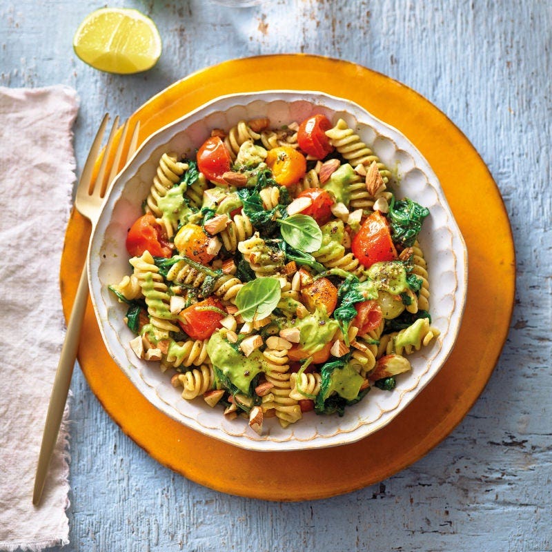 Avocado-Mandel-Pasta
