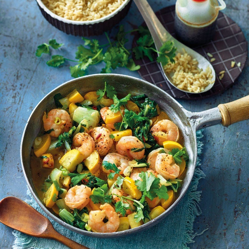 Scharfe Garnelen-Gemüse-Pfanne
