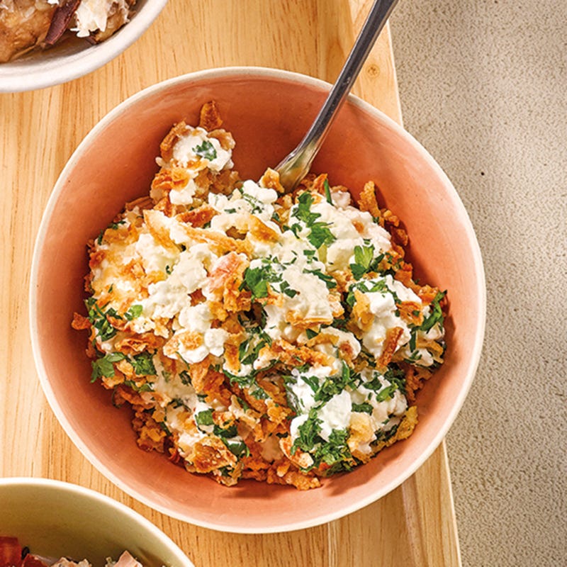 Hüttenkäse-Aufstrich mit Röstzwiebeln