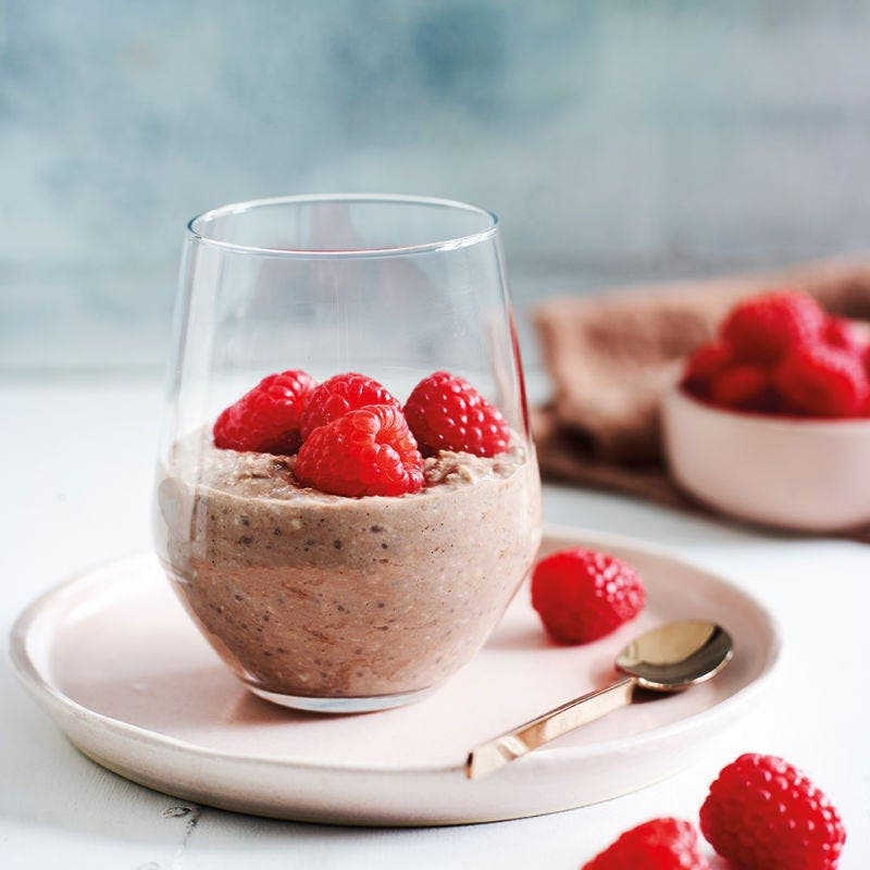 Overnight Oats mit Himbeeren