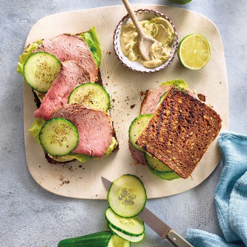 Roastbeef Sandwich mit Limetten-Aufstrich