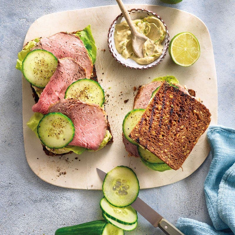 Roastbeef Sandwich mit Limetten-Aufstrich