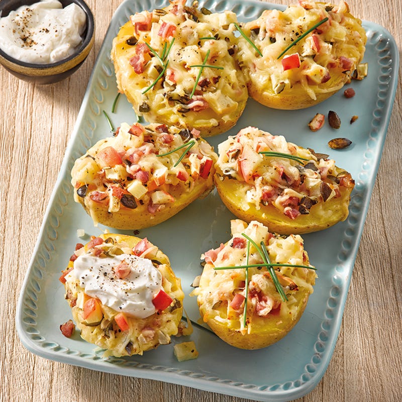 Ofenkartoffeln mit Apfel-Zwiebel-Topping