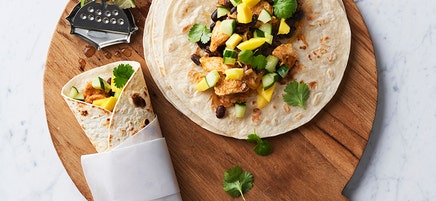 Burrito med kyckling och bönor