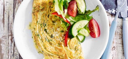 Omelette au fromage et aux herbes