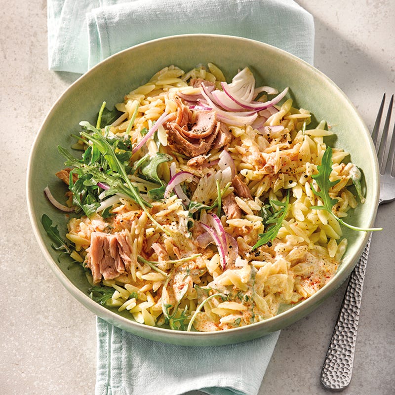 Kritharakisalat mit Thunfisch