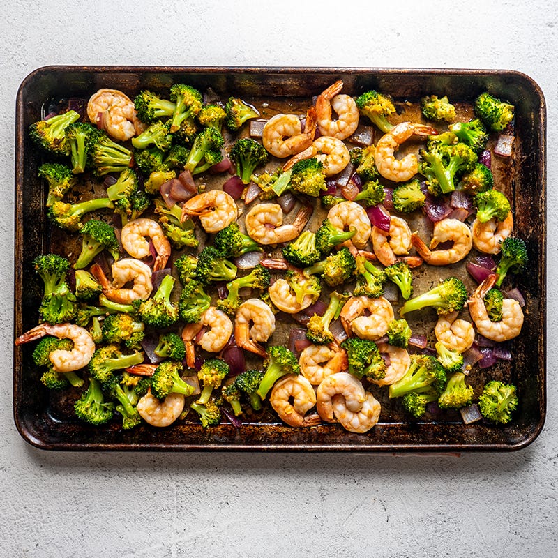Photo of Sheet-Pan Shrimp and Broccoli Stir-Fry by WW