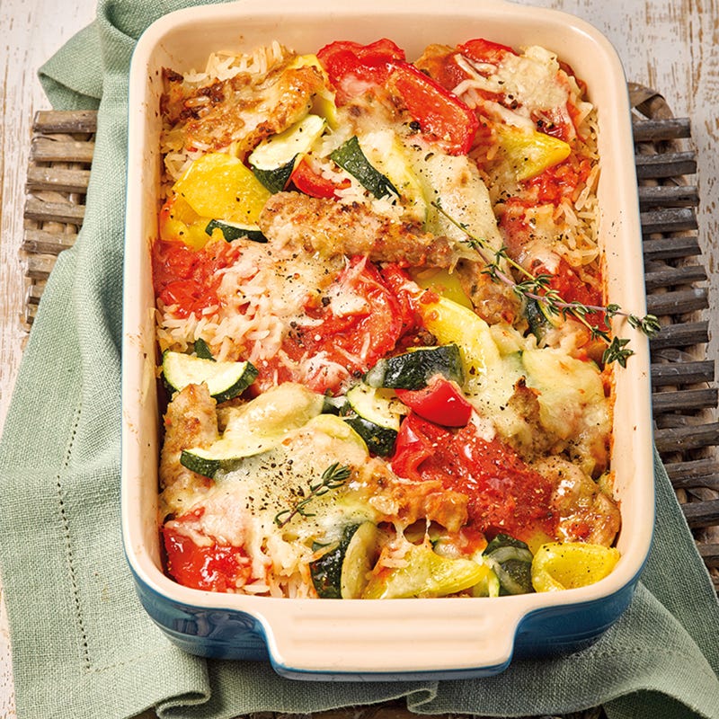 Gyrosauflauf mit Tomaten