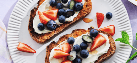 Francoise's berries and cream cheese toast