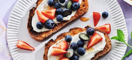 Francoise's berries and cream cheese toast