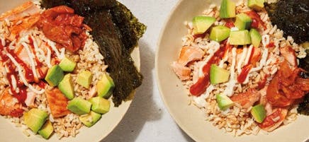 Salmon & avocado rice bowl
