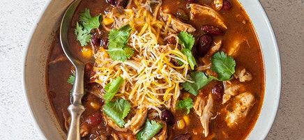 Slow cooker chicken taco soup