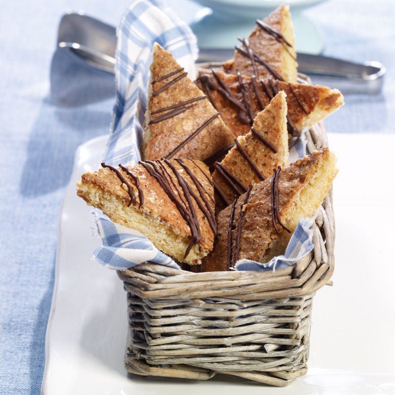 Nussecken mit Schokolade