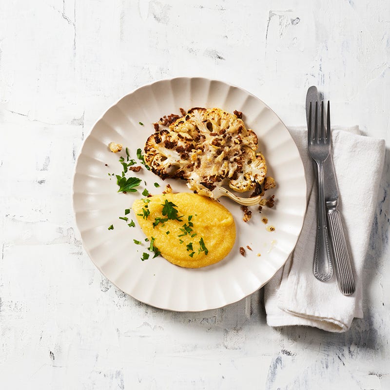 ViktVäktarna - Blomkålsbiffar med parmesanströssel och citronpolenta