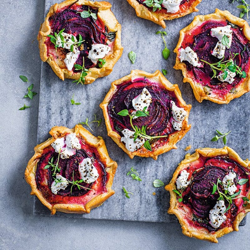 Tartelettes à la betterave et au fromage de chèvre