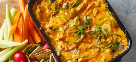 Baked Buffalo chicken dip