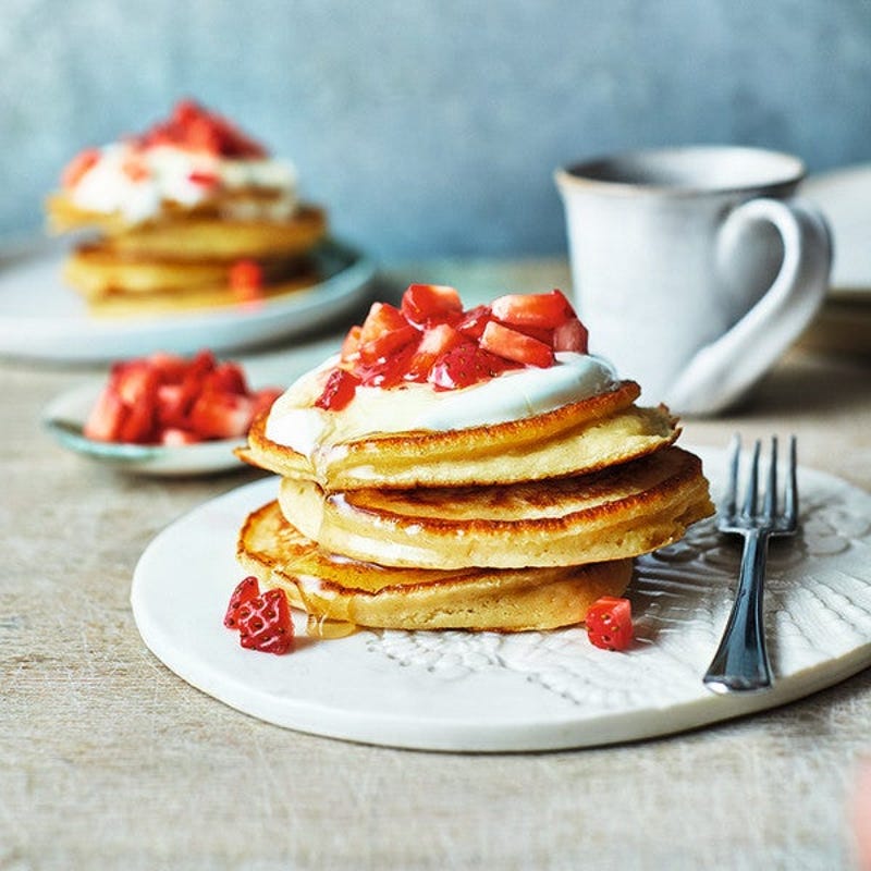 Pancakes de haricots aux fraises
