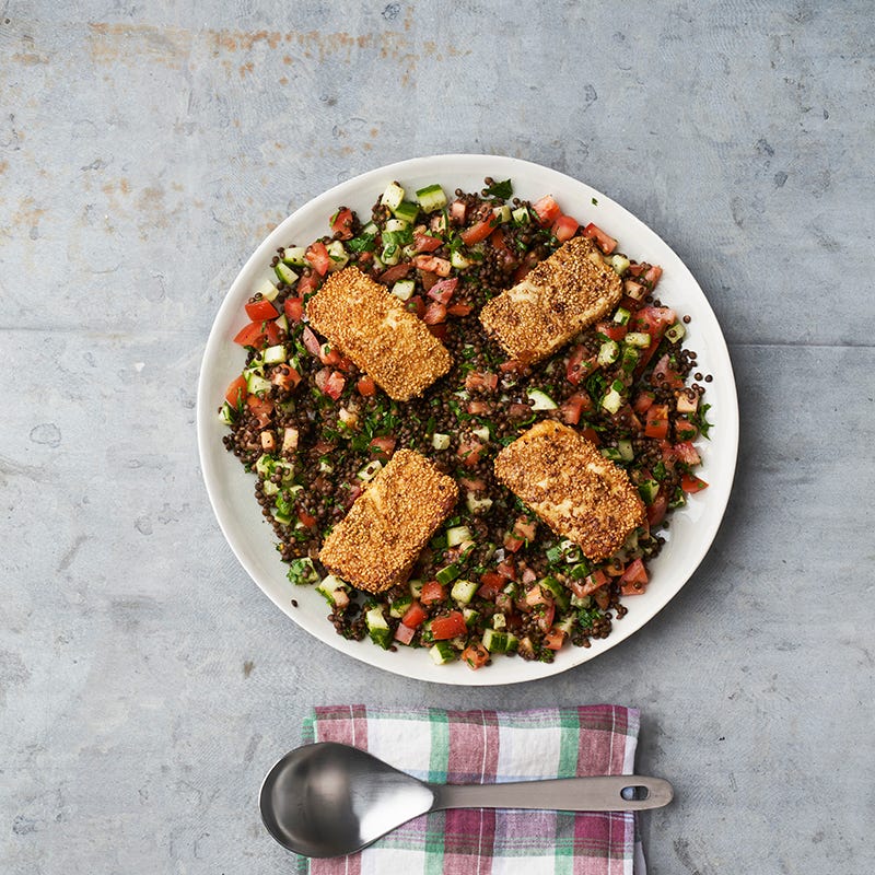 ViktVäktarna - Linssallad med sesamstekt halloumi