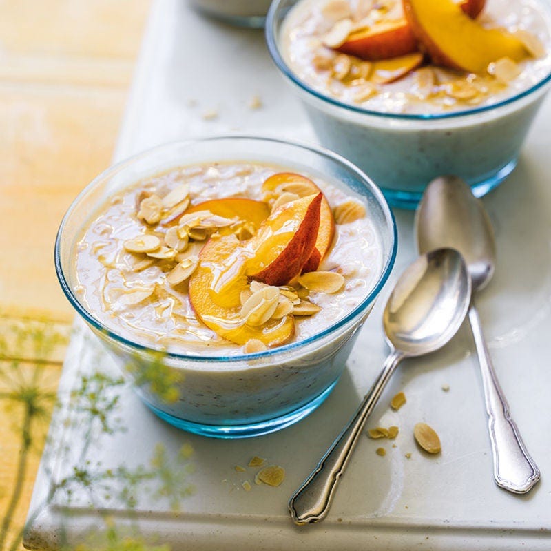 Bircher Müsli mit Pfirsichen