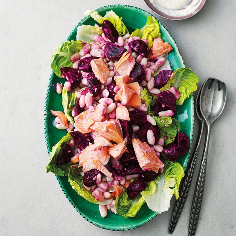 Forellensalat mit Roter Bete