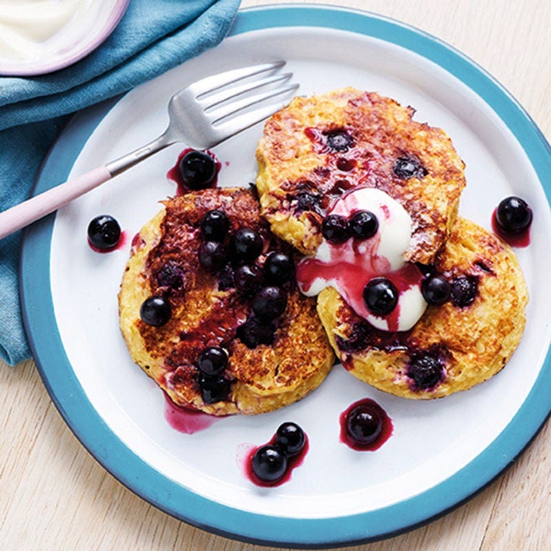 Heidelbeer-Hüttenkäse-Pfannkuchen