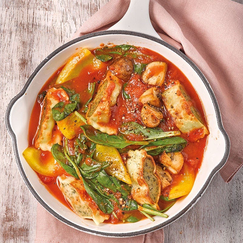 Bunte Maultaschen-Gemüse-Pfanne