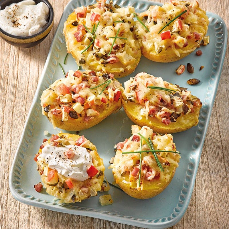 Ofenkartoffeln mit Apfel-Zwiebel-Topping