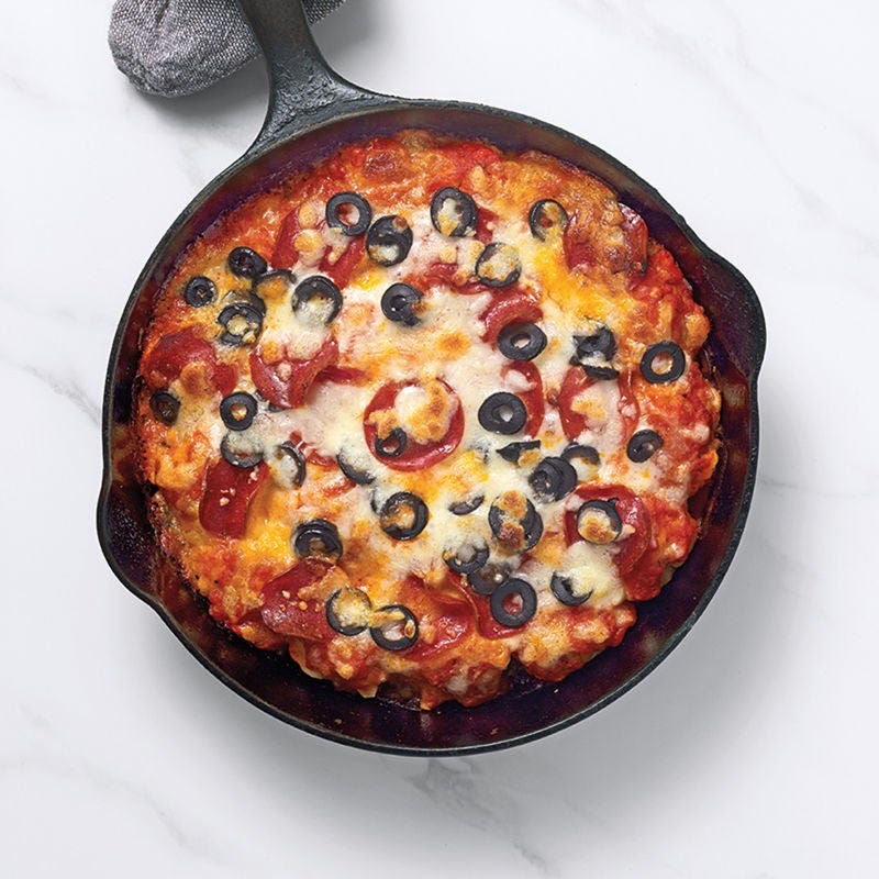 Oliven-Salami-Pfannenpizza