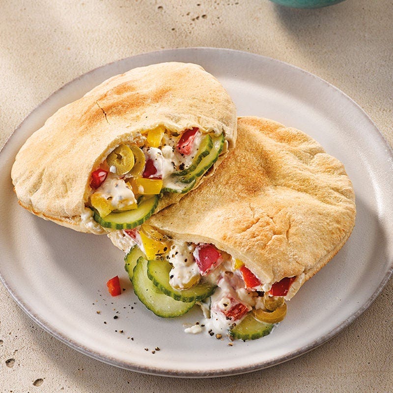 Schafskäse-Paprika-Pita mit Oliven