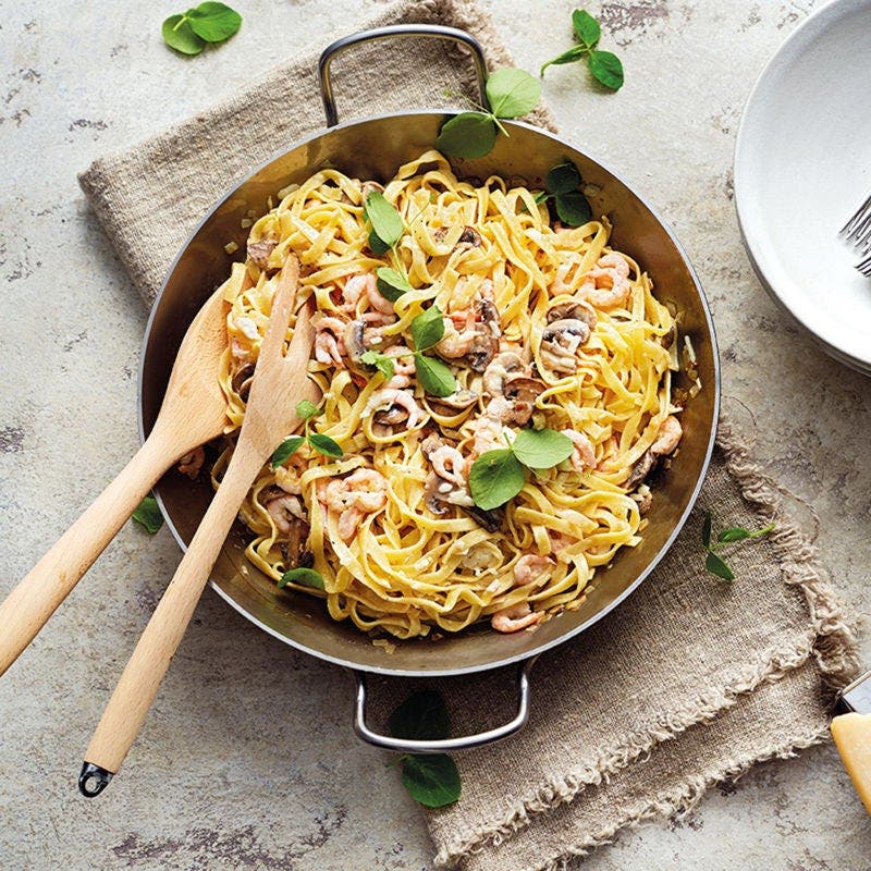 Tagliatelle mit Champignon-Krabben-Sauce
