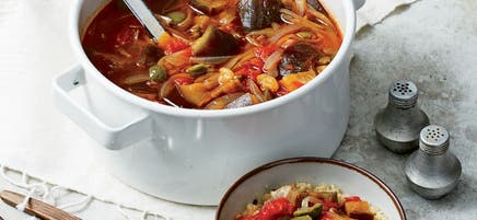 Ragoût méditerranéen aux aubergines et aux olives