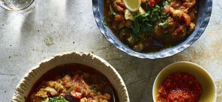 Ragoût d’aubergines et de pois chiches du Moyen-Orient