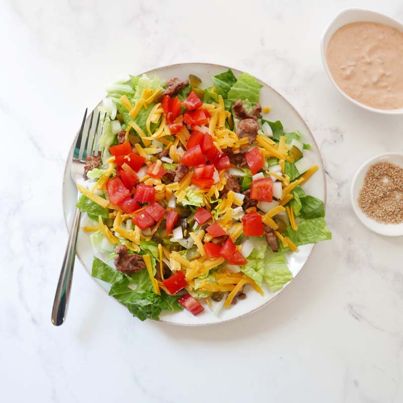 Photo of Big Mac Salad with Homemade Thousand Island Dressing by Sammy Montgoms by WW