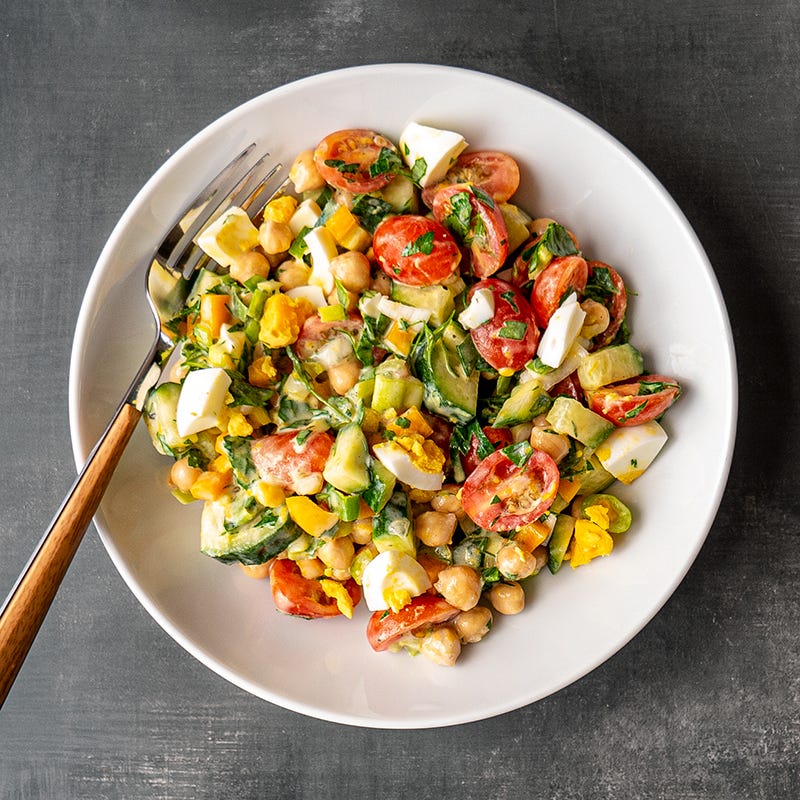 Photo of Mediterranean chickpea, egg, and herb salad by WW
