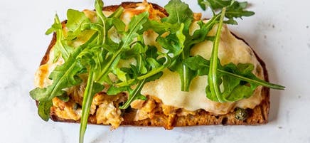 Sandwich fondant de thon ouvert à l’italienne