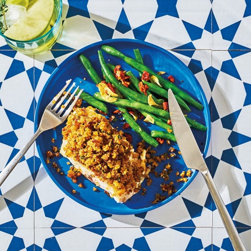 Photo de Filets de bar commun avec des morceaux de chorizo par WW