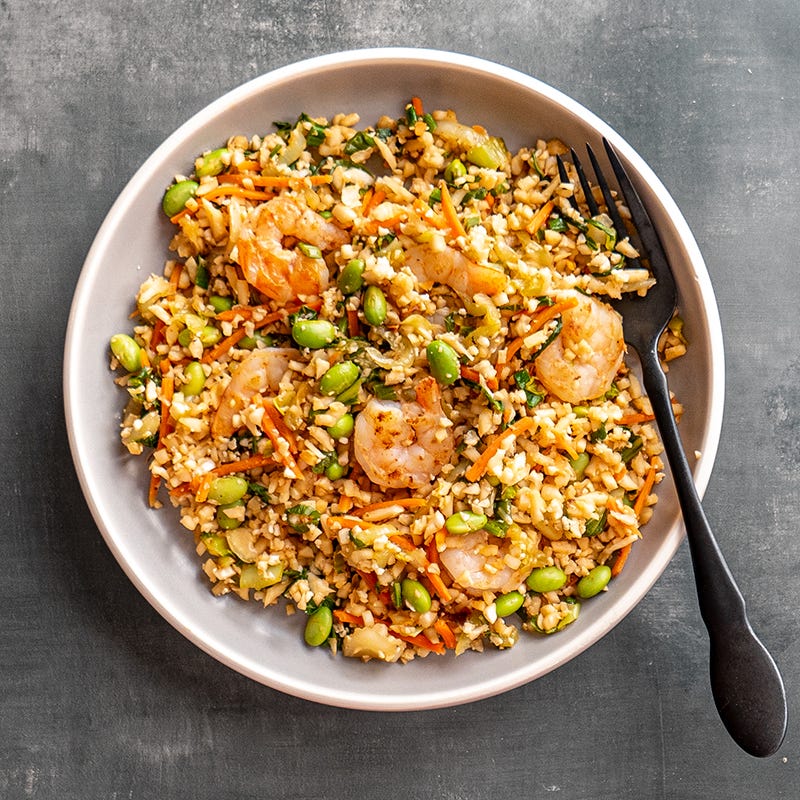 Photo of Shrimp & edamame fried cauliflower rice by WW