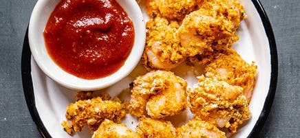 Crevettes popcorn frites au four