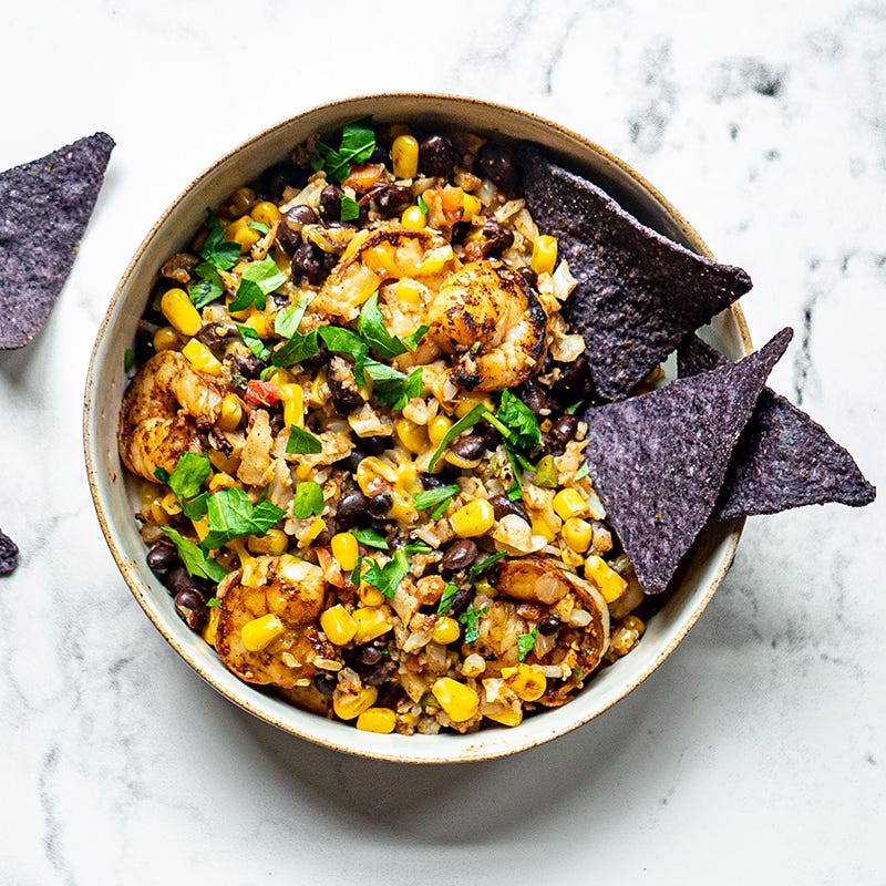 Photo of Tex-Mex cauliflower rice shrimp bowl by WW