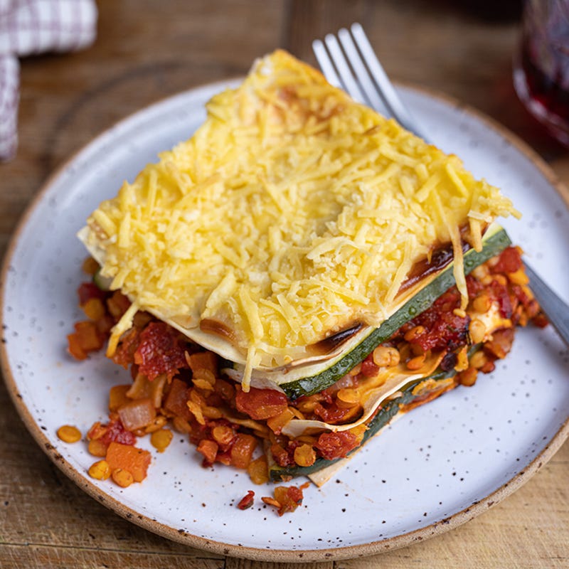 Linsen-Zucchini-Lasagne